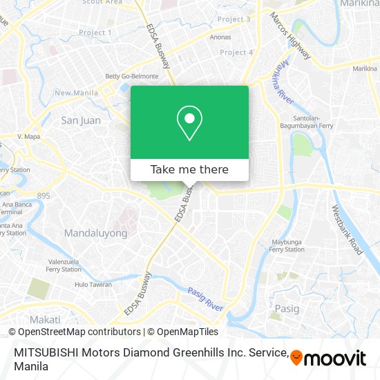 MITSUBISHI Motors Diamond Greenhills Inc. Service map