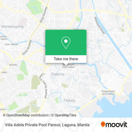 Villa Adela Private Pool Pansol, Laguna map