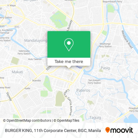 BURGER KING, 11th Corporate Center, BGC map