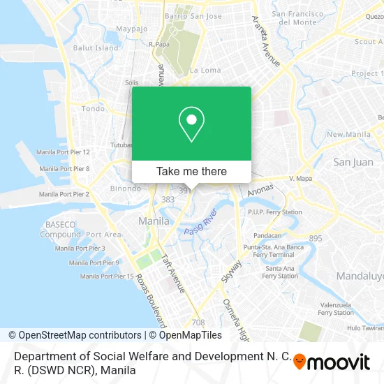 Department of Social Welfare and Development N. C. R. (DSWD NCR) map