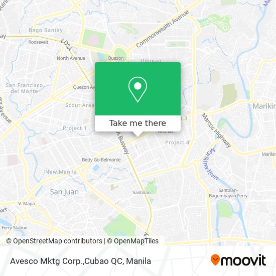 Avesco Mktg Corp.,Cubao QC map