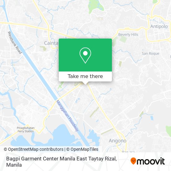 Bagpi Garment Center Manila East Taytay Rizal map