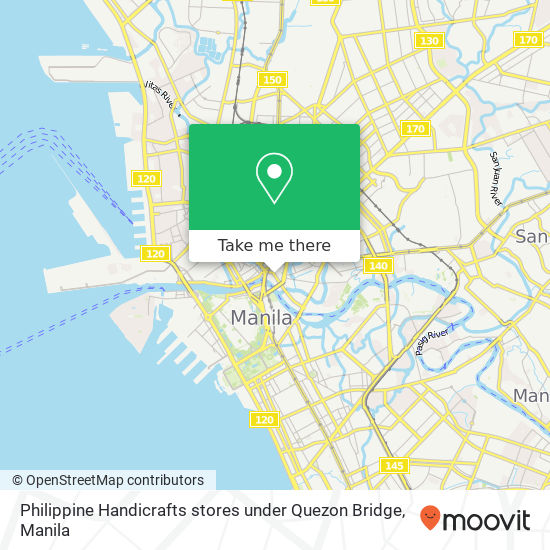 Philippine Handicrafts stores under Quezon Bridge map