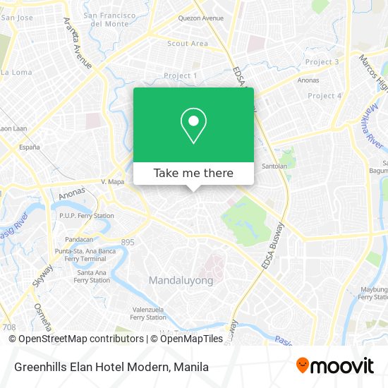 Greenhills Elan Hotel Modern map