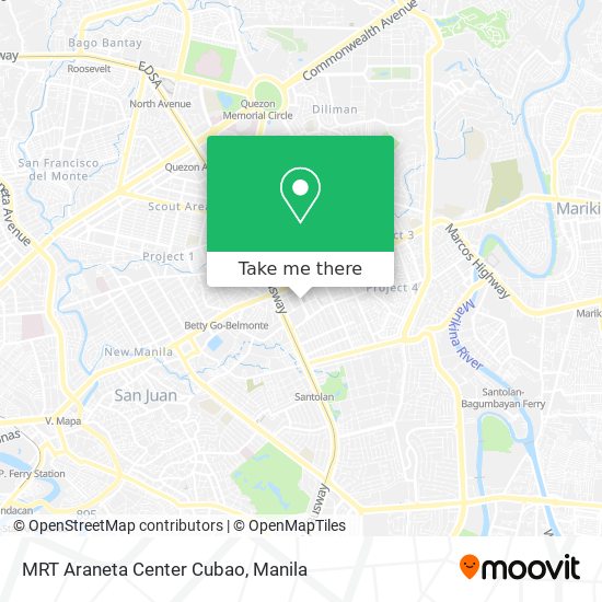 MRT Araneta Center Cubao map