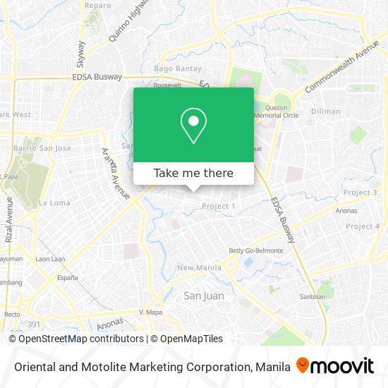 Oriental and Motolite Marketing Corporation map