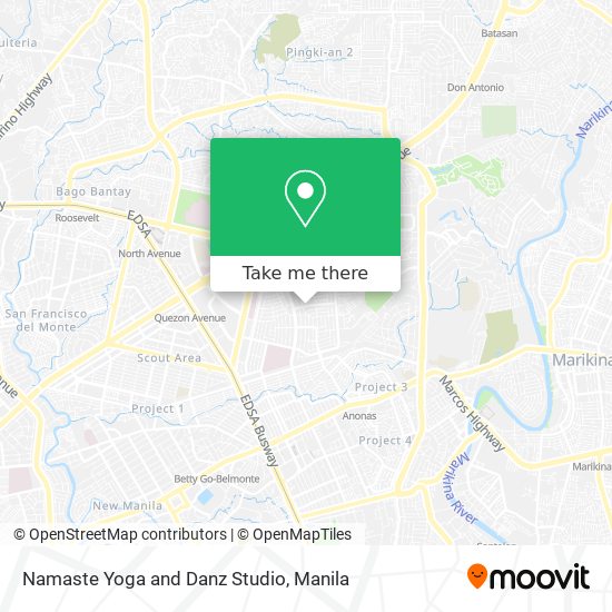Namaste Yoga and Danz Studio map