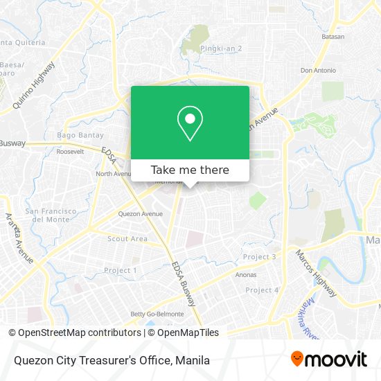 Quezon City Treasurer's Office map