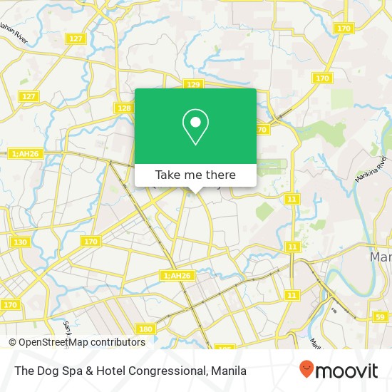 The Dog Spa & Hotel Congressional map