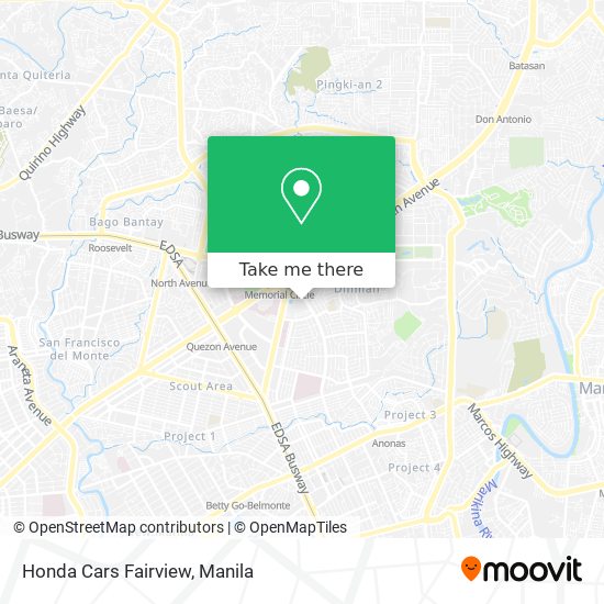 Honda Cars Fairview map