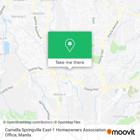 Camella Springville East-1 Homeowners Association Office map