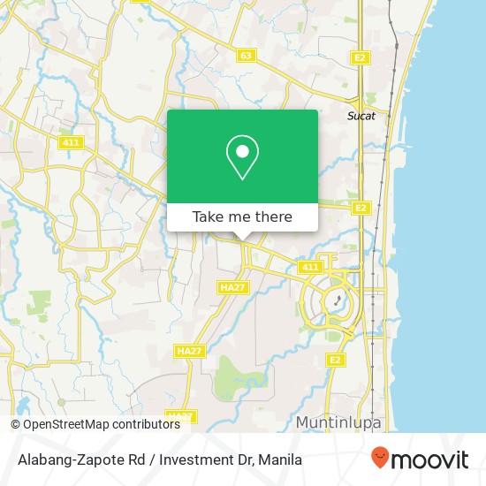 Alabang-Zapote Rd / Investment Dr map