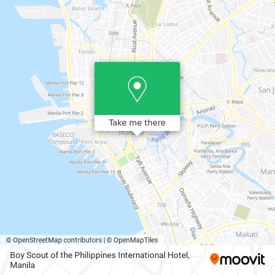 Boy Scout of the Philippines International Hotel map