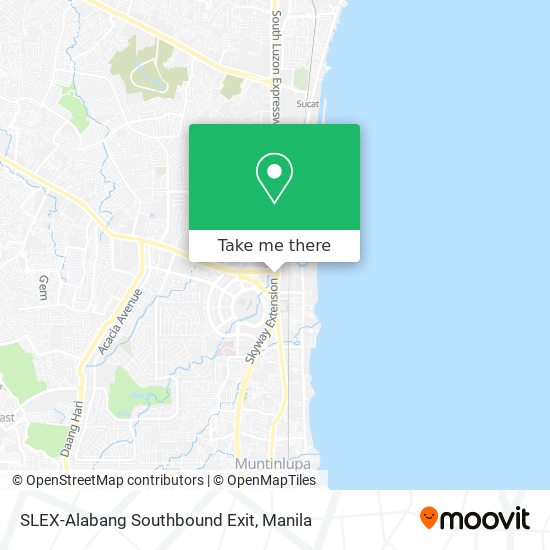 SLEX-Alabang Southbound Exit map
