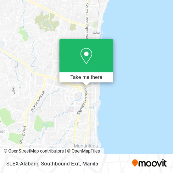 SLEX-Alabang Southbound Exit map