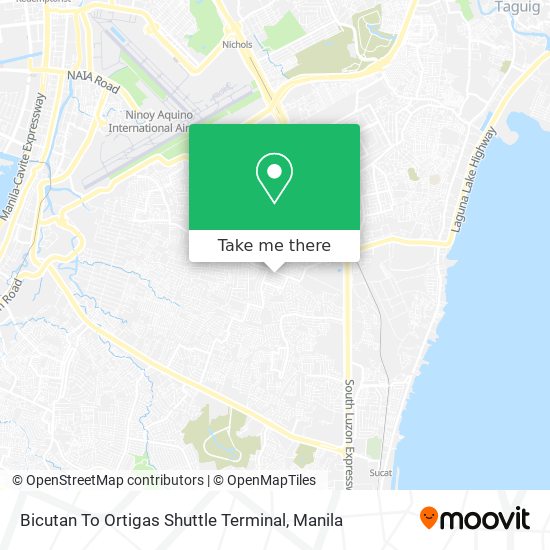 Bicutan To Ortigas Shuttle Terminal map