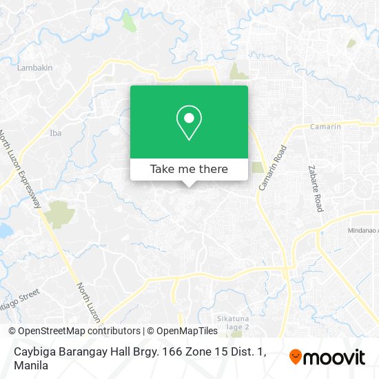 Caybiga Barangay Hall Brgy. 166 Zone 15 Dist. 1 map