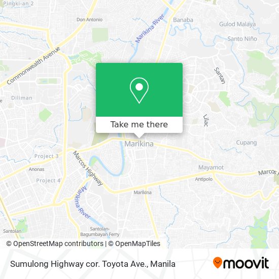 Sumulong Highway cor. Toyota Ave. map