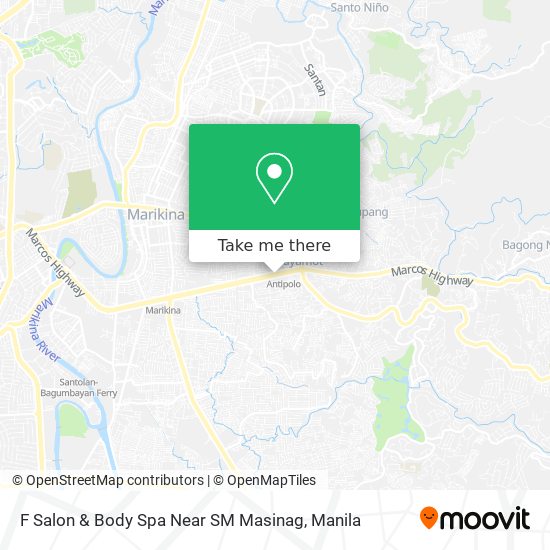 F Salon & Body Spa Near SM Masinag map