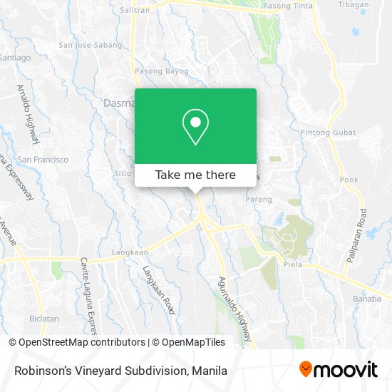 Robinson’s Vineyard Subdivision map