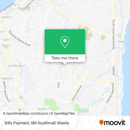 Bills Payment, SM Southmall map
