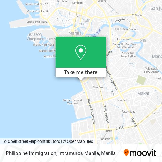 Philippine Immigration, Intramuros Manila map