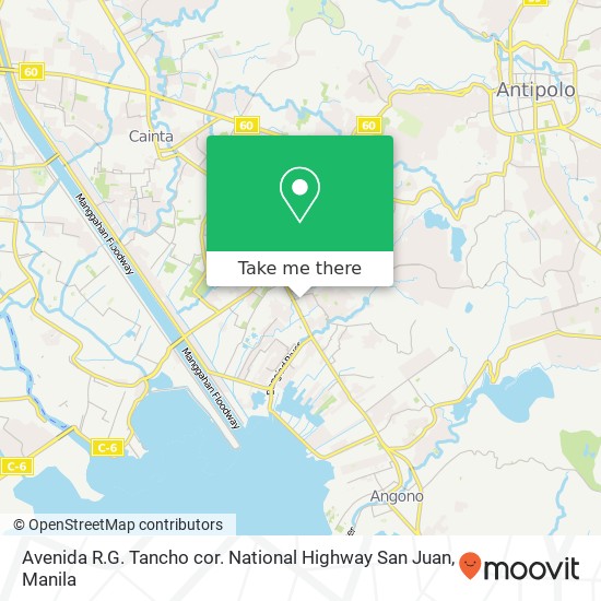 Avenida R.G. Tancho cor. National Highway San Juan map