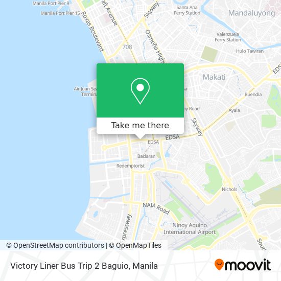 Victory Liner Bus Trip 2 Baguio map