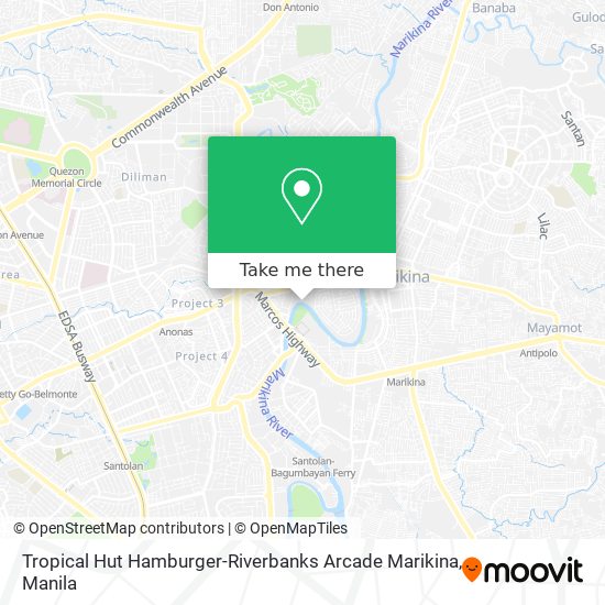 Tropical Hut Hamburger-Riverbanks Arcade Marikina map