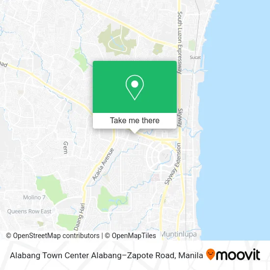 Alabang Town Center Alabang–Zapote Road map