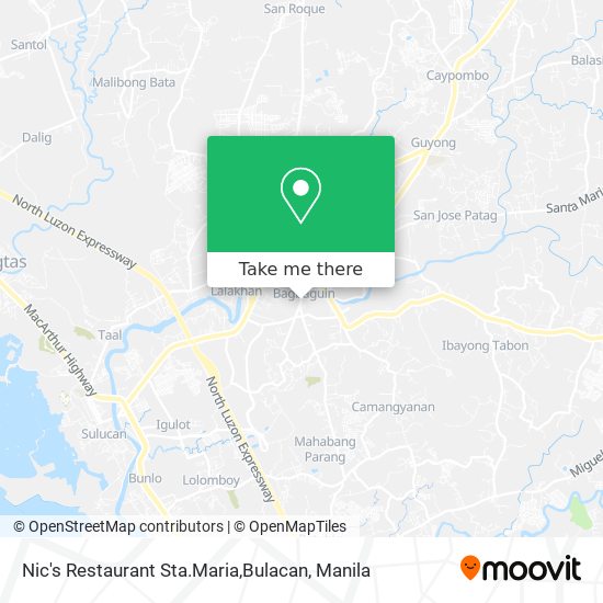 Nic's Restaurant Sta.Maria,Bulacan map