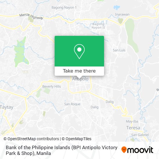 Bank of the Philippine Islands (BPI Antipolo Victory Park & Shop) map