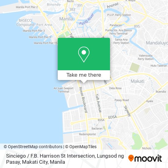 Sinciego / F.B. Harrison St Intersection, Lungsod ng Pasay, Makati City map