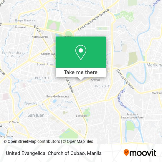 United Evangelical Church of Cubao map