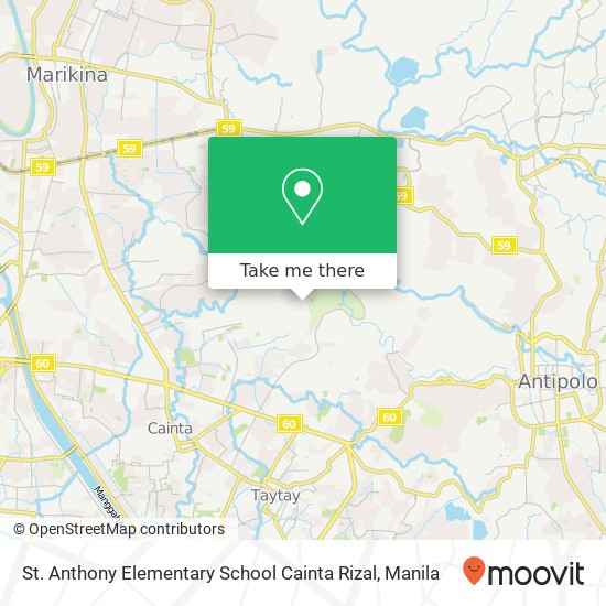 St. Anthony Elementary School Cainta Rizal map