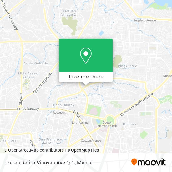 Pares Retiro Visayas Ave Q.C map