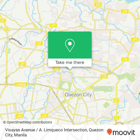 Visayas Avenue / A. Limqueco Intersection, Quezon City map
