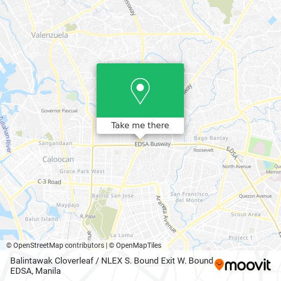 Balintawak Cloverleaf / NLEX S. Bound Exit W. Bound EDSA map
