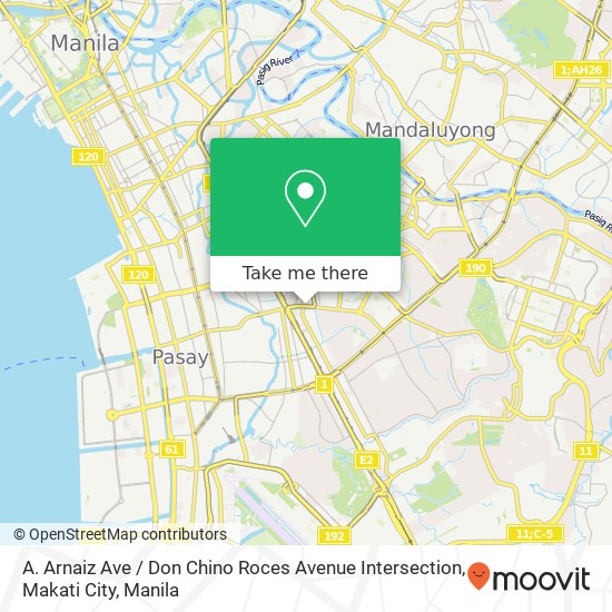 A. Arnaiz Ave / Don Chino Roces Avenue Intersection, Makati City map