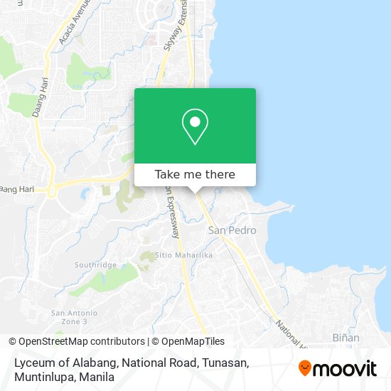 Lyceum of Alabang, National Road, Tunasan, Muntinlupa map