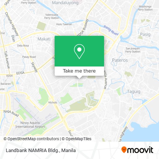 Landbank NAMRIA Bldg. map