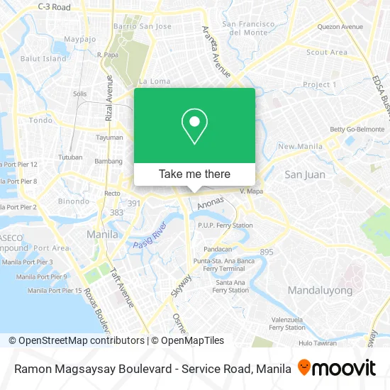 Ramon Magsaysay Boulevard - Service Road map