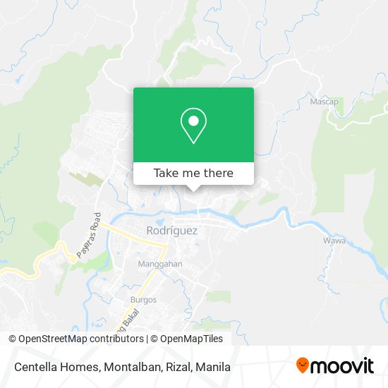 Centella Homes, Montalban, Rizal map