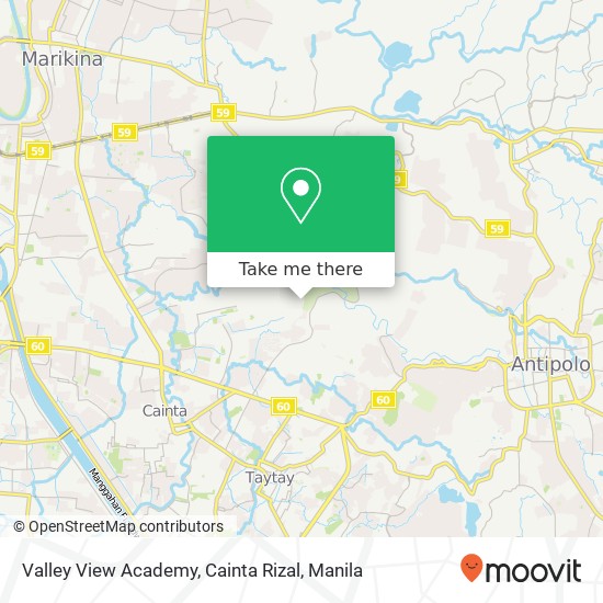 Valley View Academy, Cainta Rizal map