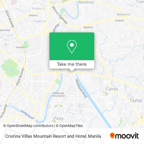 Cristina Villas Mountain Resort and Hotel map