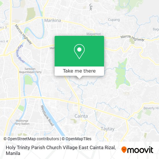 Holy Trinity Parish Church Village East Cainta Rizal map