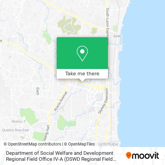 Department of Social Welfare and Development Regional Field Office IV-A map