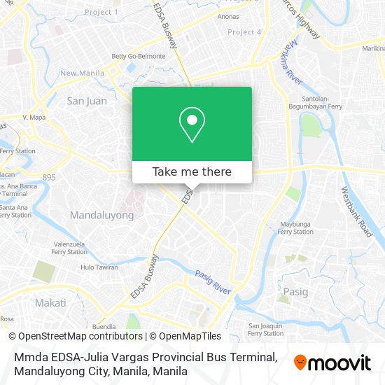 Mmda EDSA-Julia Vargas Provincial Bus Terminal, Mandaluyong City, Manila map