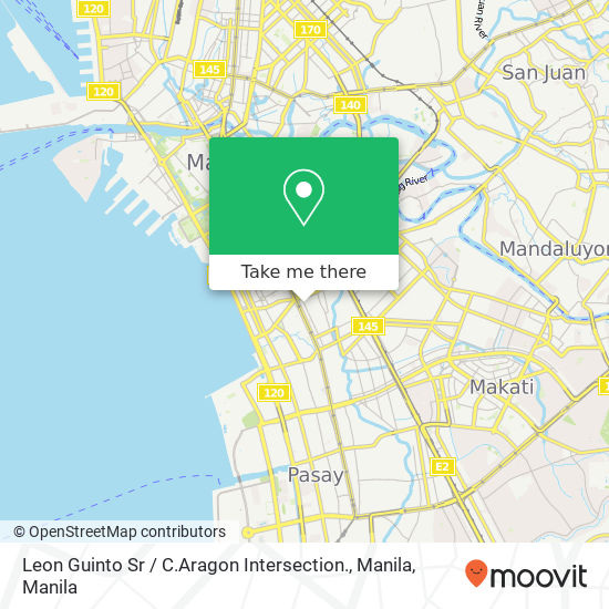 Leon Guinto Sr / C.Aragon Intersection., Manila map