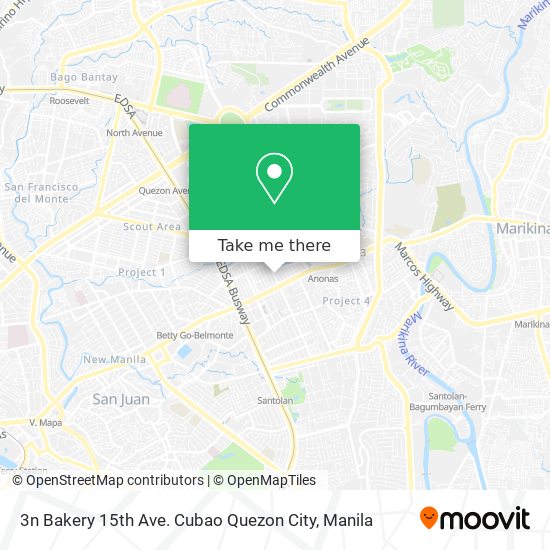 3n Bakery 15th Ave. Cubao Quezon City map
